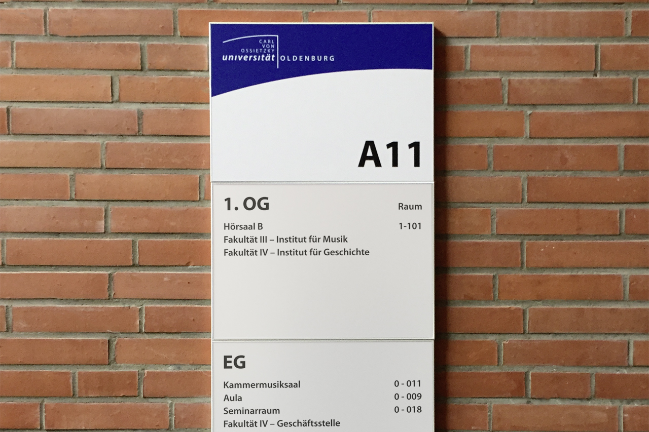 Carl von Ossietzky Universit&auml;t Oldenburg | Leit- und Orientierungssystem